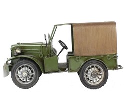 1953 Model Army Jeep El Yapımı Eskitilmiş Biblo 26cm - Thumbnail