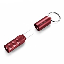 Aluminyum 2in1 Delici ve Puro Tutucu İğne Anahtarlık Kırmızı - CigarLoong (1)
