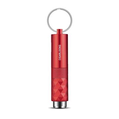 Aluminyum 2in1 Delici ve Puro Tutucu İğne Anahtarlık Kırmızı - 1