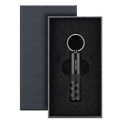 Aluminyum 2in1 Delici ve Puro Tutucu İğne Anahtarlık Siyah - 3