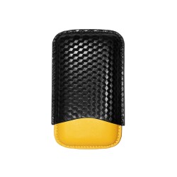 Angelo 3D Cube Robusto Deri Puro Kılıfı Siyah/Sarı 3lü 52Ring - ANGELO