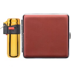 Atomic German Çakmak Tabaka Hediye Seti Rubber Elizi Bordo Gold - Atomic