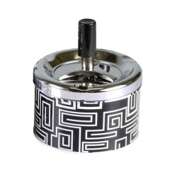 Bas-Çevir Metal Hazneli Siyah Beyaz Çizgiler 9cm - 1