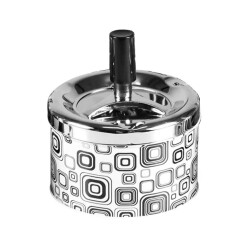 Bas-Çevir Metal Hazneli Siyah Beyaz Kareler 9cm - COOL