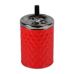 Bas-Çevir Metal Küllük Petek Desen Kırmızı 16cm - 1