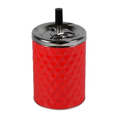 Bas-Çevir Metal Küllük Petek Desen Kırmızı 16cm - 1
