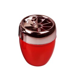 Bas-Çevir Türbin Metal Hazneli Küllük Kırmızı 9cm - COOL
