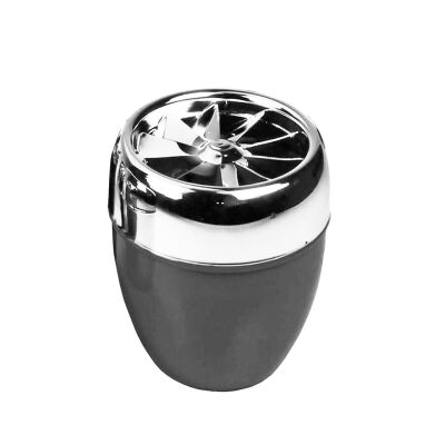 Bas-Çevir Türbin Metal Hazneli Küllük Parlak Siyah 9cm - 1