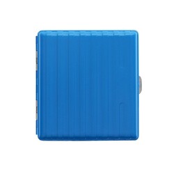 Bavul Desen Metal Kısa Sigara Tabakası 18li Mavi - Thumbnail
