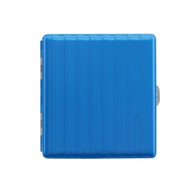 Bavul Desen Metal Kısa Sigara Tabakası 18li Mavi - 1