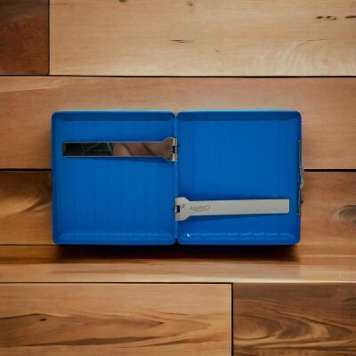 Bavul Desen Metal Kısa Sigara Tabakası 18li Mavi - 2