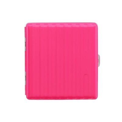 Bavul Desen Metal Kısa Sigara Tabakası 18li Pembe - 1