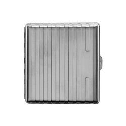 Bavul Desen Metal Kısa Sigara Tabakası 18li Silver - Thumbnail