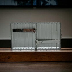 Bavul Desen Metal Kısa Sigara Tabakası 18li Silver - Atomic (1)