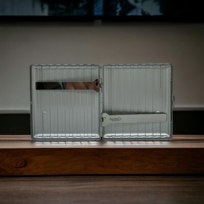 Bavul Desen Metal Kısa Sigara Tabakası 18li Silver - 2