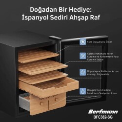 Berfmann Sedirli Elektronik Puro Dolabı Humidor (382 Puro Kapasite) - 3