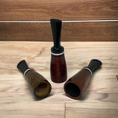 Beyaz Halkalı Ahşap Puro Ağızlığı Seti 44-54 Ring Arası - 3