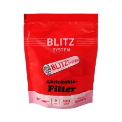 Blitz Germany 80140 Kömürlü Pipo Filtresi 9mm 100 Adet - DENİCOTEA