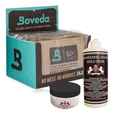 Boveda 84 60g Humidor Puro Kutusu Nemlendirici 12li Paket Saf Su ve Jel Hediyeli - 1