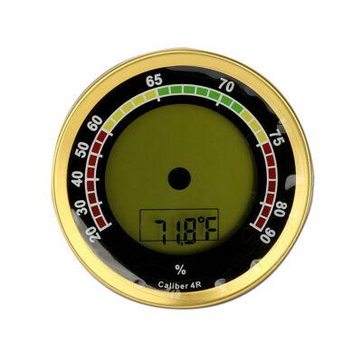 Cigar Oasis Caliber 4R Dijital Nem Ölçer Higrometre Gold - 1