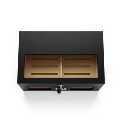 Camlı Puro Kutusu Humidor Mat Siyah 100's - 3