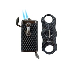 Cedar Alman Humidor Puro Kutusu Karbon Çakmak Kesici Seti - 4