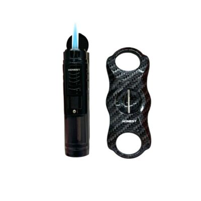 Cedar Alman Humidor Puro Kutusu Çakmak Kesici Seti - 4