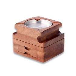 Cigarloong Ahşap Çekmeceli Puro Küllüğü ve Kadehlik - 1