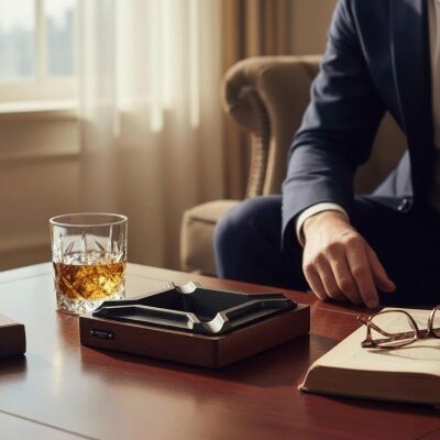 Cigarloong Ahşap Kare Puro Küllüğü Ceviz Siyah 4lü - 2