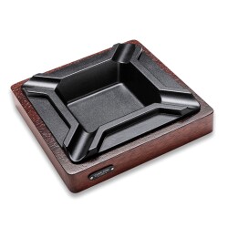 Cigarloong Ahşap Kare Puro Küllüğü Ceviz Siyah 4lü - CigarLoong