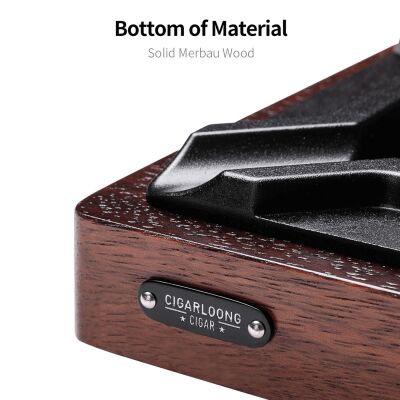 Cigarloong Ahşap Kare Puro Küllüğü Ceviz Siyah 4lü - 3