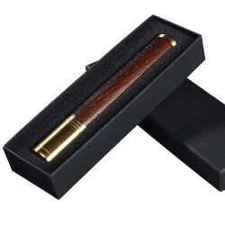 Cigarloong Ahşap Metal Puro Kılıfı Tekli Gold 60 Ring - 3