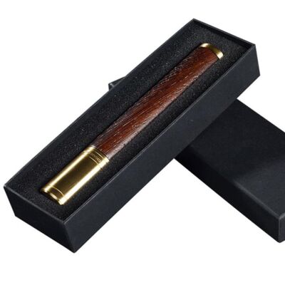 Cigarloong Ahşap Metal Puro Kılıfı Tekli Gold 60 Ring - 3