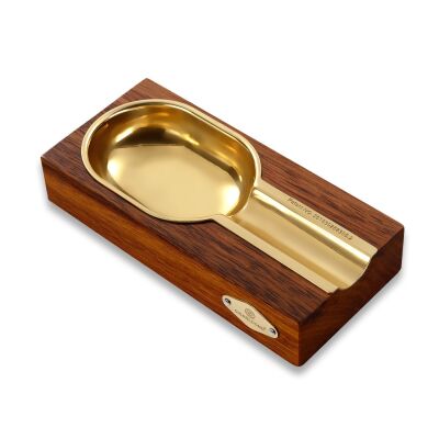 Cigarloong Ahşap Puro Küllüğü Tekli Kahve Gold - 1