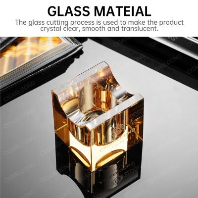 Cigarloong Kristal Cam Puro Standı Sehpası Gold - 2