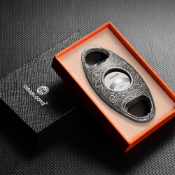 Cigarloong Siyah Damascus Metal Puro Kesici 60 Ring - 4
