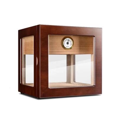 Cigarloong Camlı 1 Çekmeceli Puro Kutusu Ceviz 70's - 1