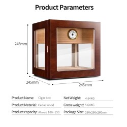 Cigarloong Camlı 1 Çekmeceli Puro Kutusu Ceviz 70's - 3