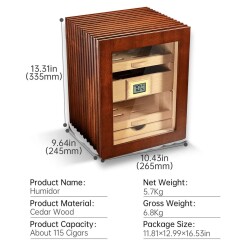 Cigarloong Camlı 3 Çekmeceli Puro Kutusu Ceviz 80's - 5