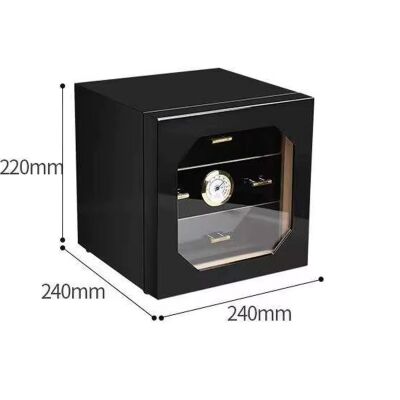 Cigarloong Camlı 3 Çekmeceli Puro Kutusu Humidor Siyah 60's - 5