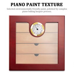 Cigarloong Camlı 4 Çekmeceli Puro Kutusu Humidor Maun 60's - 3