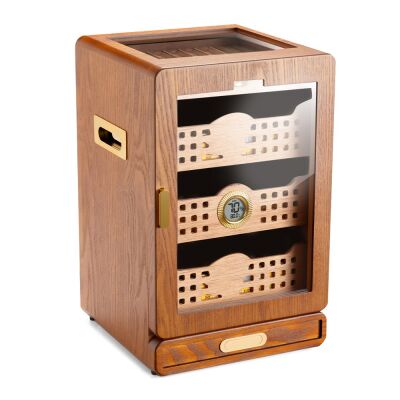 Cigarloong Camlı 4 Çekm.Puro Kutusu Humidor Ceviz 150's - 1