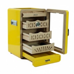 Cigarloong Camlı 4 Çekm.Puro Kutusu Humidor Sarı 150's - CigarLoong (1)