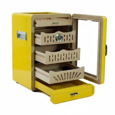 Cigarloong Camlı 4 Çekm.Puro Kutusu Humidor Sarı 150's - 2