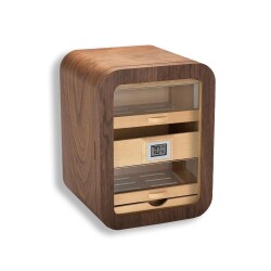 Cigarloong Camlı 5 Çekmeceli Puro Kutusu Humidor Ceviz 80's - CigarLoong