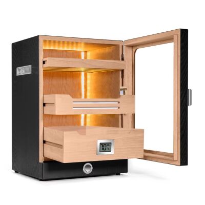 Cigarloong Camlı Işıklı Puro Kutusu Humidor Siyah 200's - 2