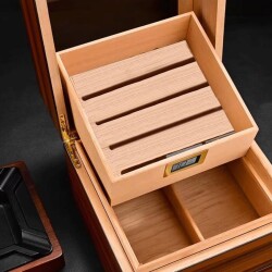 Cigarloong Camlı Katlı Humidor Puro Kutusu Tiger Desen 100s - 5