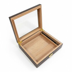 Cigarloong Camlı Puro Kutusu Humidor Ceviz 25's - CigarLoong (1)
