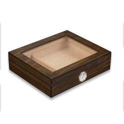 Cigarloong Camlı Puro Kutusu Humidor Ceviz 25's - CigarLoong