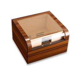 Cigarloong Camlı Puro Kutusu Humidor Ceviz 60's - CigarLoong